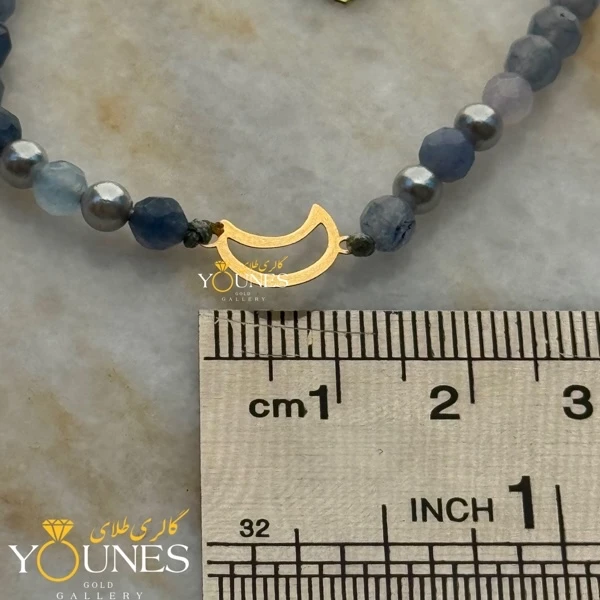 تصویر دوم دستبند سنگی ماه طلا لیزری